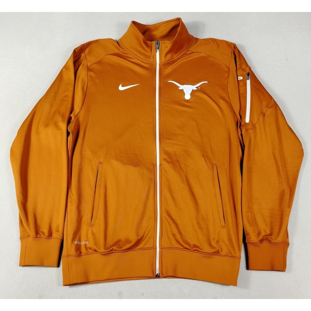 Nike Texas Longhorns UT Mens Small Burnt Orange Track Jacket Full Zip Dri Fit